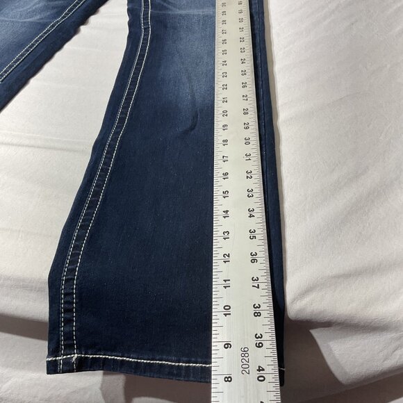 Womens Y Jeans Los Angeles Bootcut Denim Pants Size 5/6 Dark Wash Stretch Embroi - Picture 7 of 10